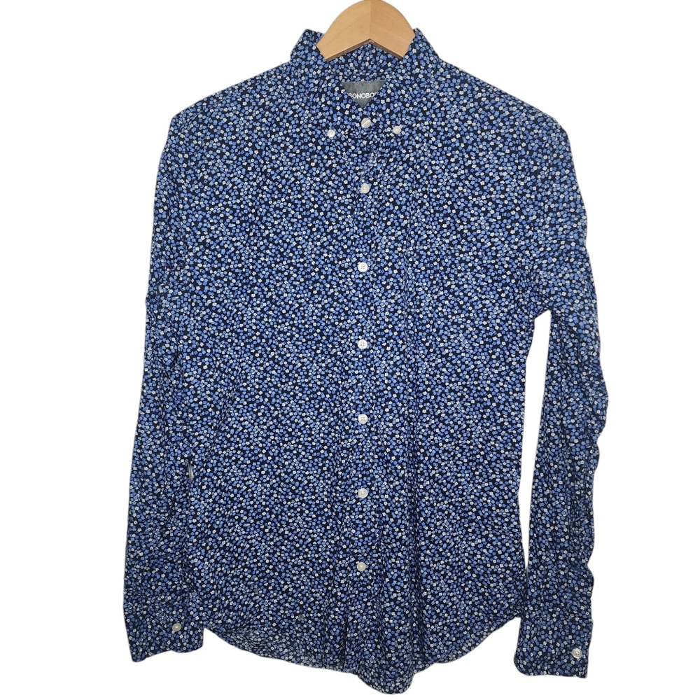 Bonobos Blue and White Floral Dress Shirt